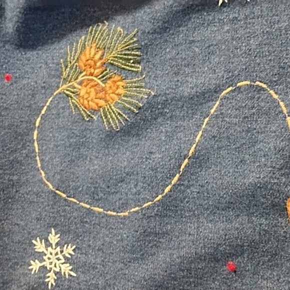 NorthCrest Winter Denim Barn Coat Chore Jacket Embroidery Appliques 26/28 - Picture 4 of 12